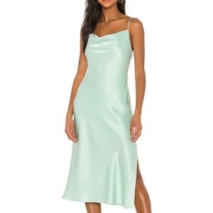 Harmony Drop Slip Midi Dress in Mint